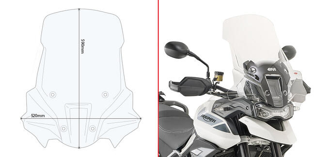 D6415st Cupolino Triumph Tiger 900 Trasparente Givi